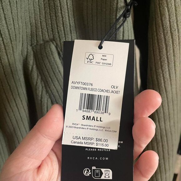 NWT Men's RVCA Fleece Jacket - Picture 2 of 3